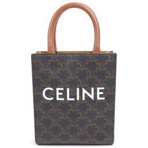 Celine Vertical Triomphe Tan Top Shoulder Canvas Handle Crossbody Cabas